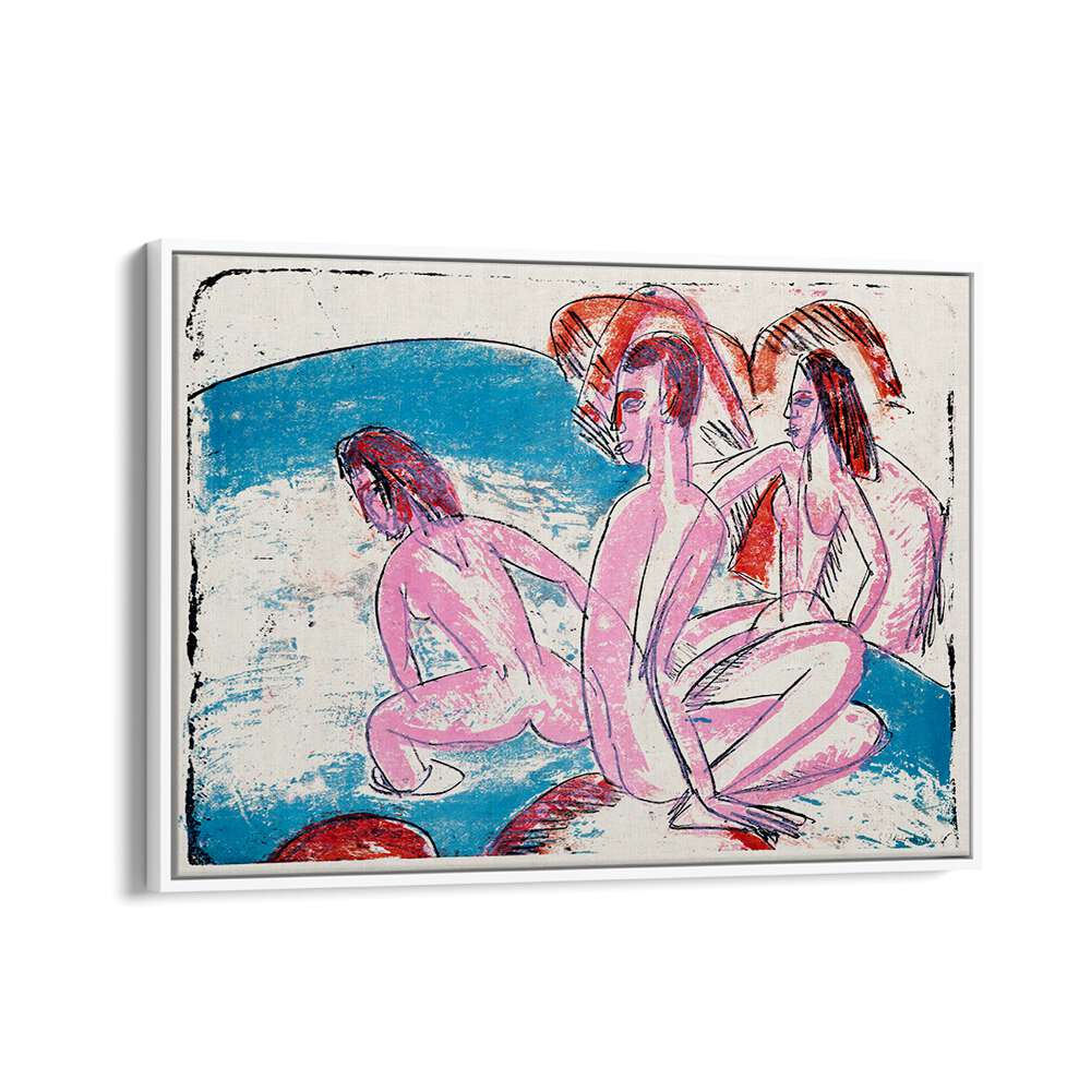 THREE BATHERS BY STONES (1913)  , VINTAGE PAINTINGS