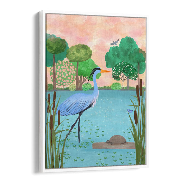 SERENE HERON HAVEN , WILDLIFE PAINTINGS , WILDLIFE POSTERS