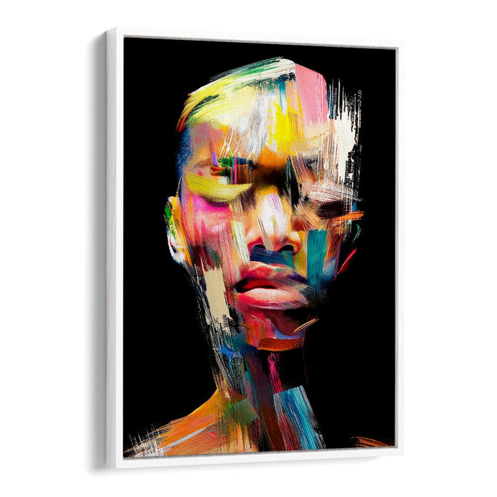 Colorful abstract painting "FACELESS III" by Philippe HUGONNARD, showcasing modern artistic expression and design.