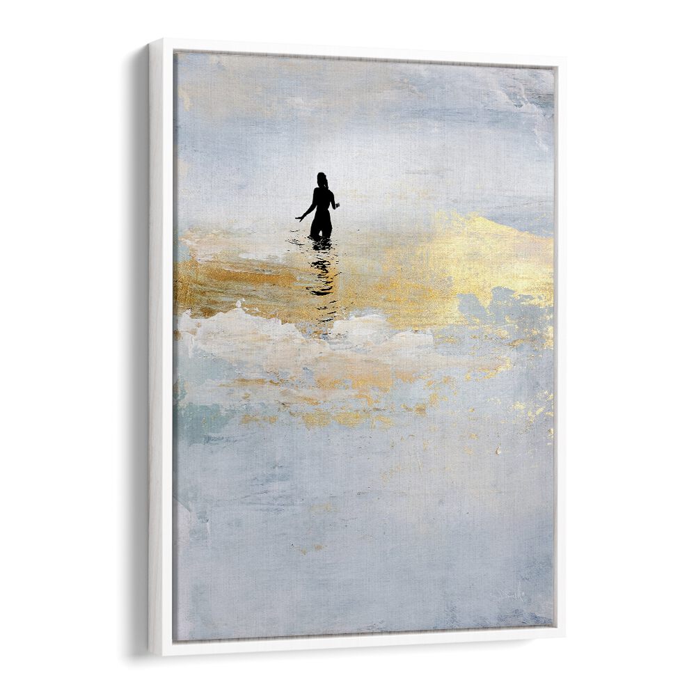 Vibrant SUN DIP, ABSTRACT PAINTINGS showcasing a figure in water, perfect for enhancing your living space.