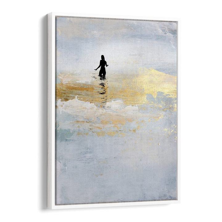 Vibrant SUN DIP, ABSTRACT PAINTINGS showcasing a figure in water, perfect for enhancing your living space.
