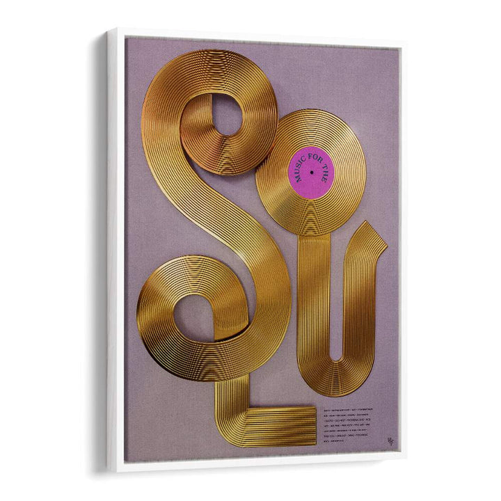 Stylish MUSIC FOR THE SOUL, MUSIC POSTERS featuring elegant gold design, perfect for uplifting any space.