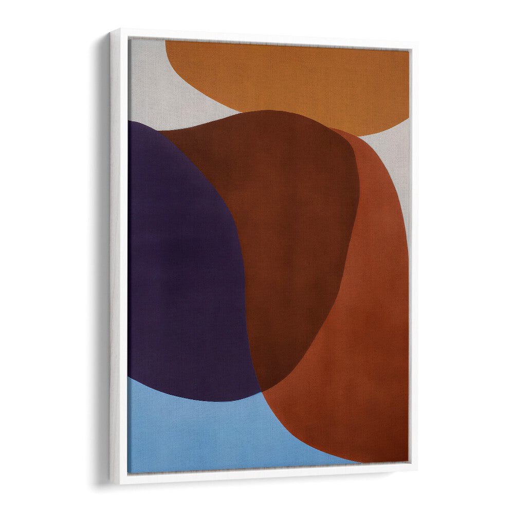 FREE FORM , ABSTRACT PAINTINGS featuring organic shapes in earthy tones and blue hues, showcasing fluid creativity at Whitefloater.