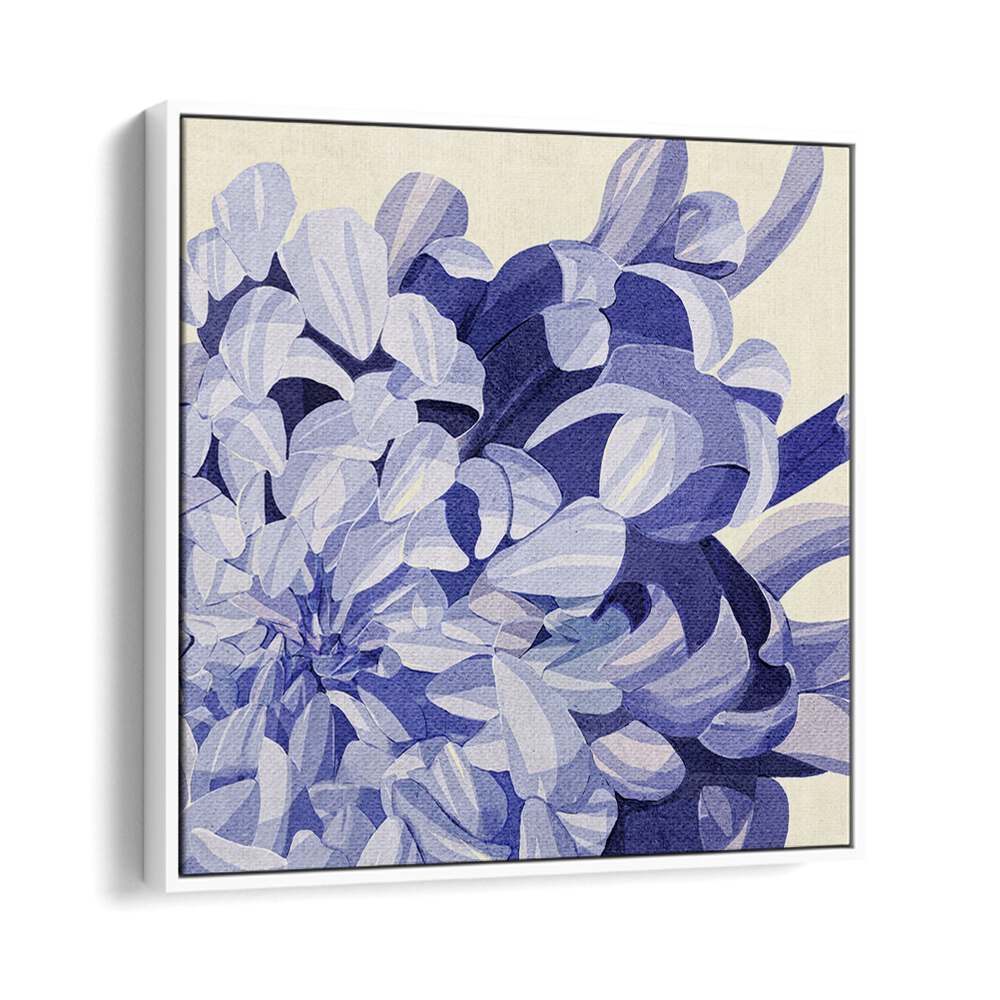 Bright blue CHRYSANTHEMUM floral flower paintings enhance elegance in home decor, perfect for any occasion.