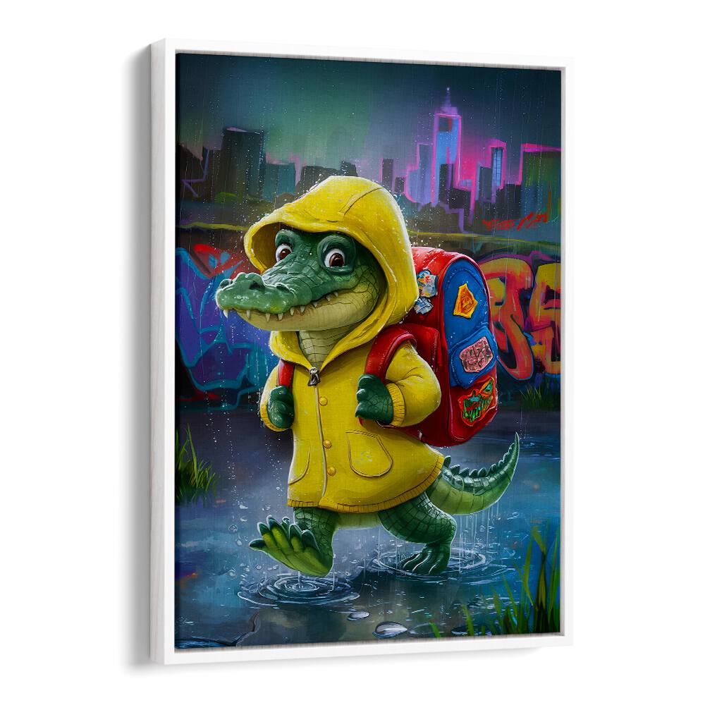 BABY CROCODILE GOING TO SCHOOL BY ANDREAS MAGNUSSON, KIDS ROOM PAINTINGS