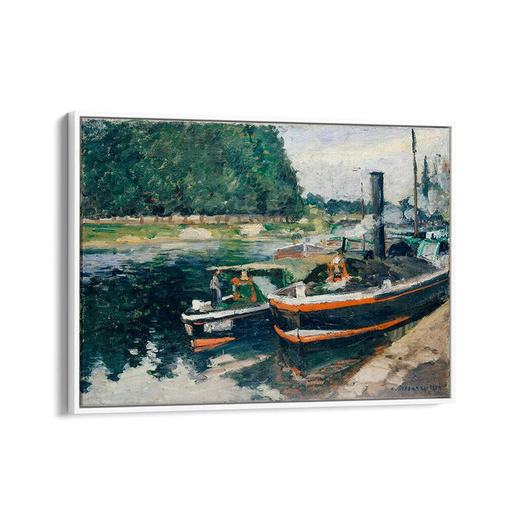 BARGES AT PONTOISE (1876)  , VINTAGE PAINTINGS