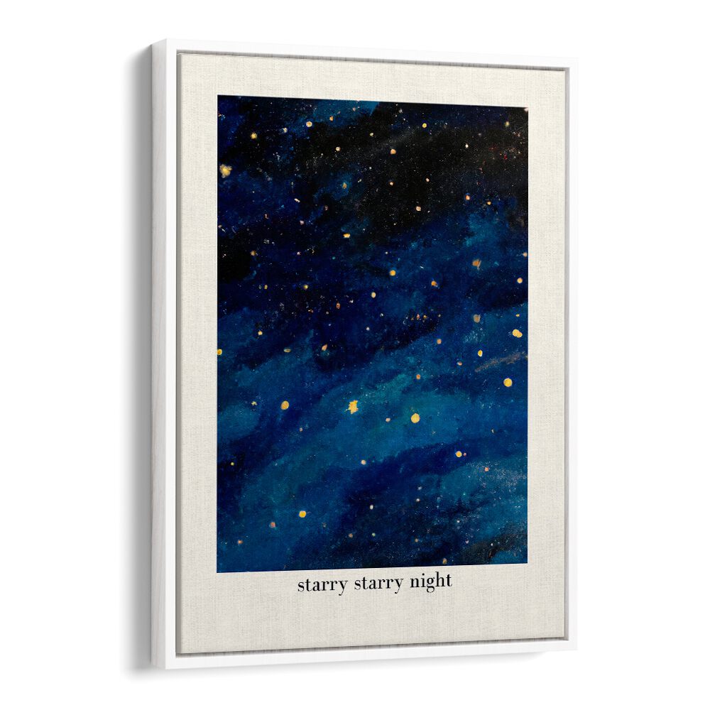STARRY STARRY NIGHT , KIDS ROOM PAINTINGS showcasing a deep blue star-filled sky, perfect for nursery decor at WhiteFloater.