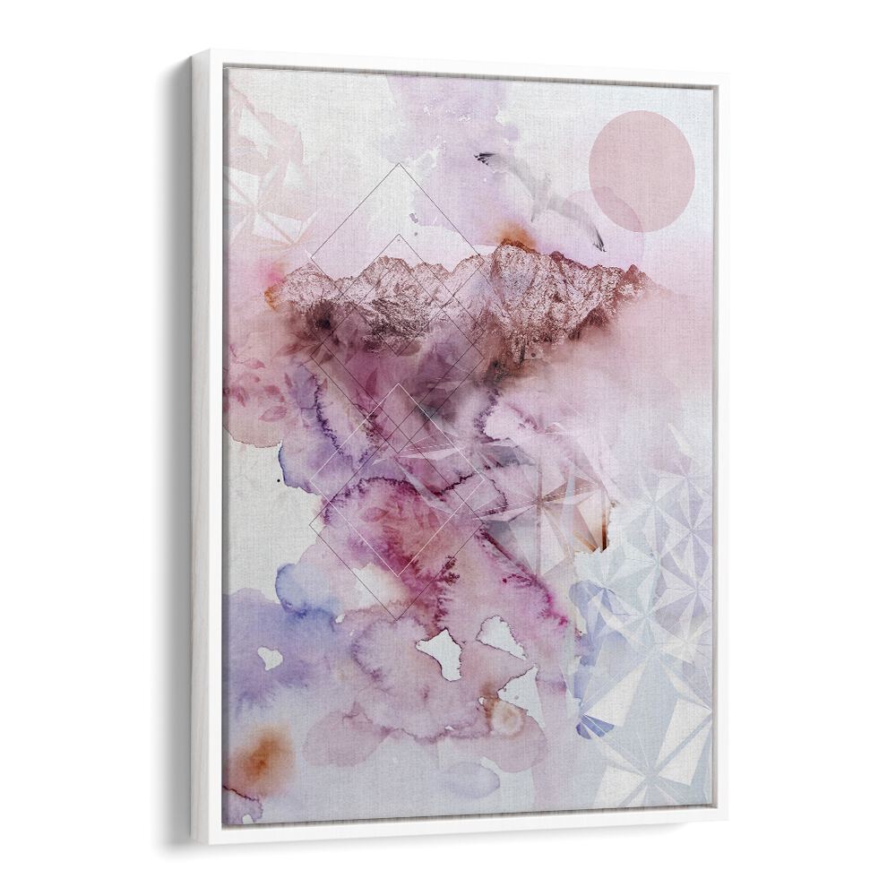 DUSK II, ABSTRACT PAINTINGS features soft watercolor hues and geometric patterns, perfect for modern decor.