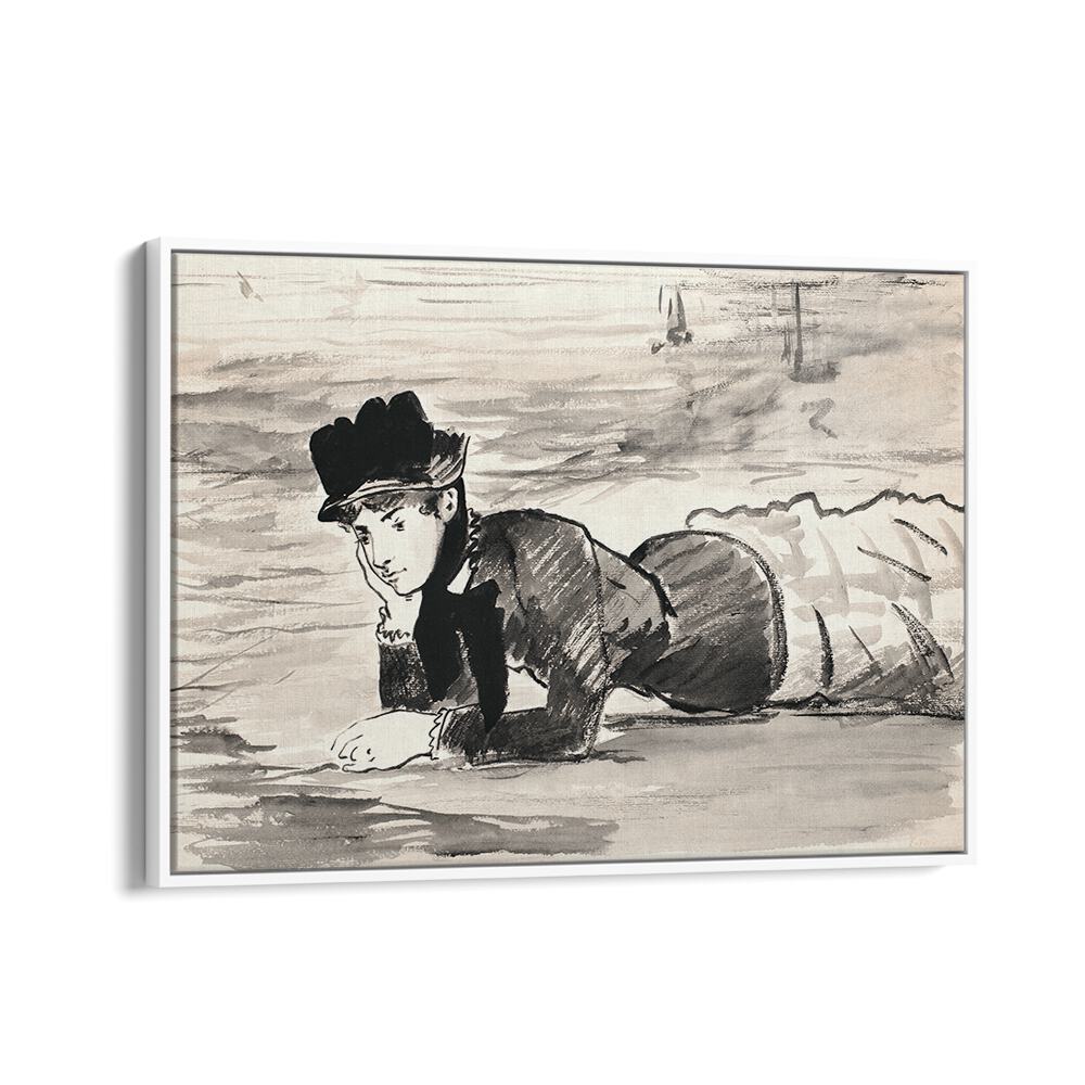 WOMAN LYING ON THE BEACH. ANNABEL LEE (1879–1882) BY EDOUARD MANET , VINTAGE PAINTINGS