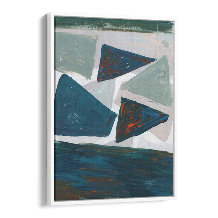 MIRRORED MOUNTAINS, ABSTRACT PAINTINGS showcase elegant triangular shapes, enhancing your home decor beautifully.