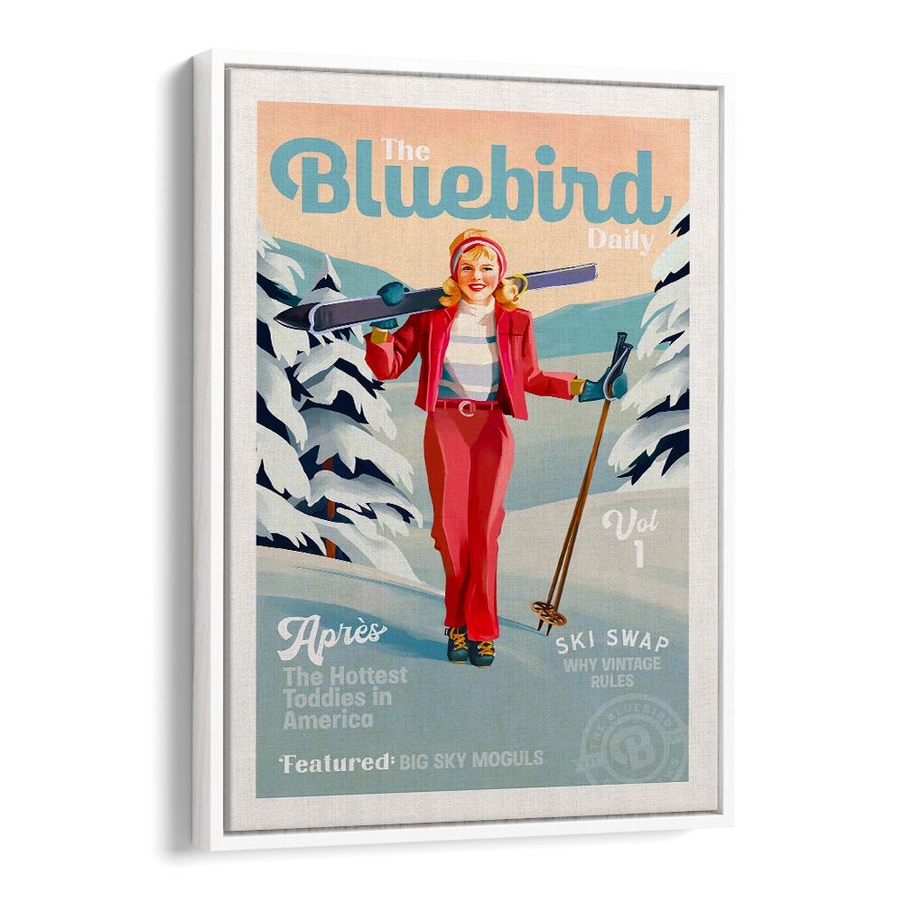 THE BLUEBIRD DAILY PINUP SKI ART BY THE WHISKEY GINGER ,WOMEN ILLUSTRATION PAINTINGS