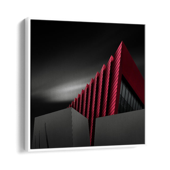 surreal painting - RED STRIPES BUILDING BY XIBIAO HUANG by Asianmonk