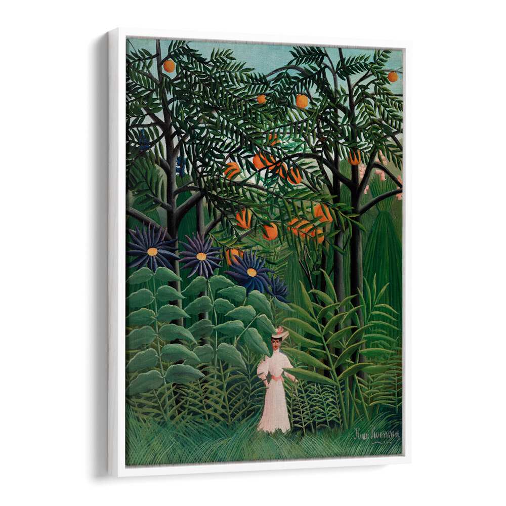 WOMAN WALKING IN AN EXOTIC FOREST (1905) , VINTAGE PAINTINGS