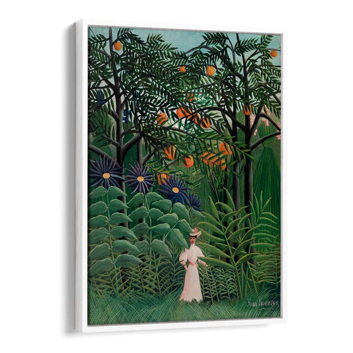 WOMAN WALKING IN AN EXOTIC FOREST (1905) , VINTAGE PAINTINGS