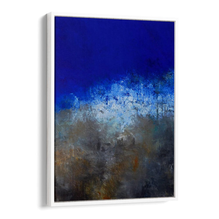 Vibrant blues and earthy tones merge in STORM AT SEA, ABSTRACT PAINTINGS, capturing ocean energy beautifully.