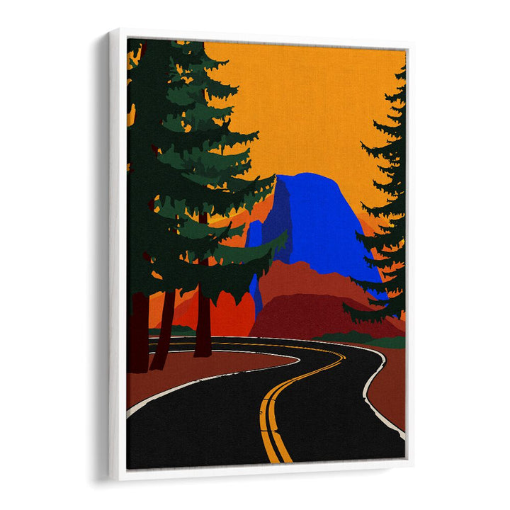 Stunning GLACIER ROAD WITH HALF DONE, LANDSCAPE PAINTINGS evokes winter beauty and adventure in vibrant colors.