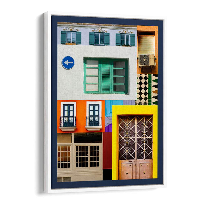 Colorful collage of architecture showcasing the ARCH LEGO, WALL ART PRINTS for creative enthusiasts.