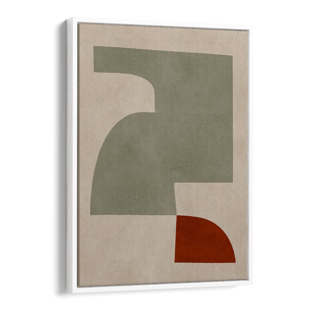 Stylish EXPRESSIVE FORMS III, GEOMETRIC ART PRINTS featuring abstract shapes in soft greens and reds, perfect for creativity.