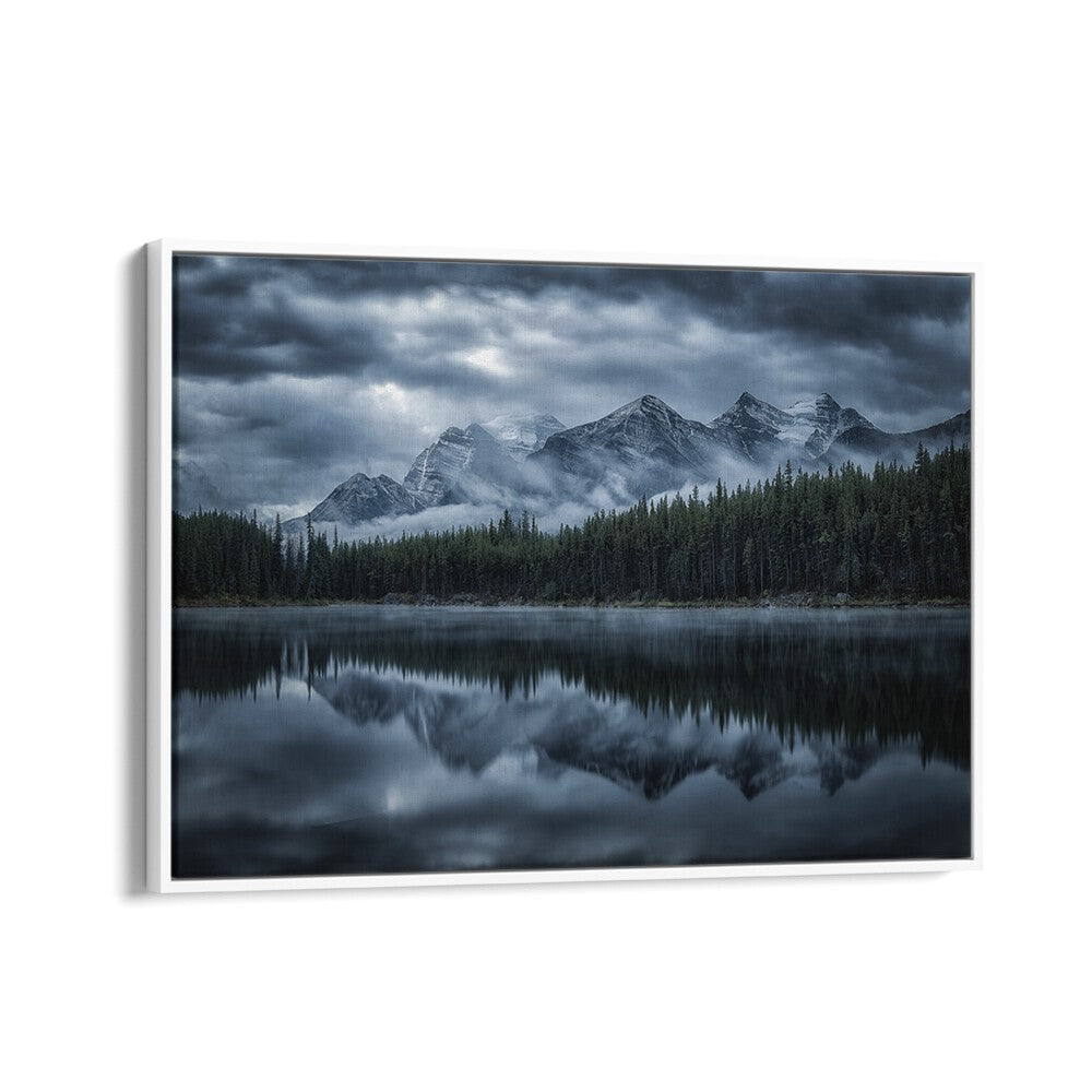 Majestic cold mountains reflected in serene waters, perfect for COLD MOUNTAINS, PHOTOGRAPHY PRINTS enthusiasts.