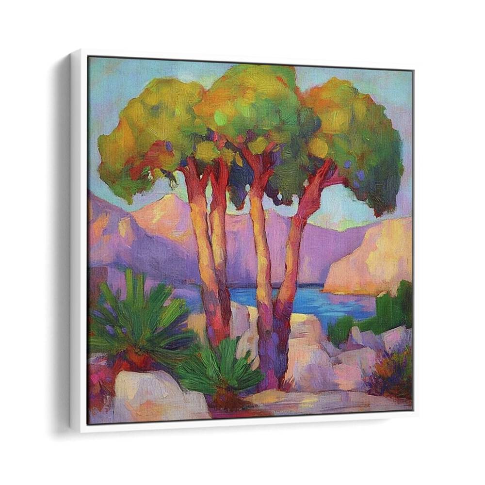 Experience tranquility with THREE TREES BY THE SEA artwork, a beautiful piece perfect for nature lovers and coastal décor.