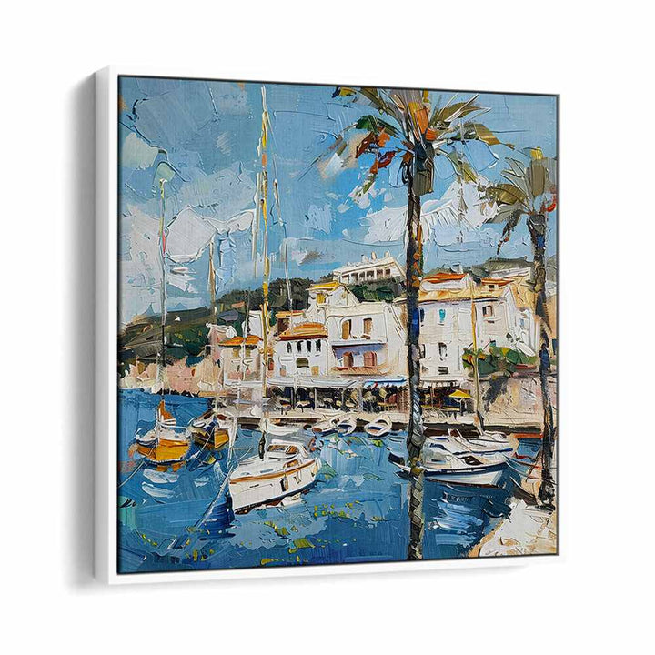 Experience the charm of SANT JUAN SPAIN with this vibrant artwork capturing its scenic harbor and culture.