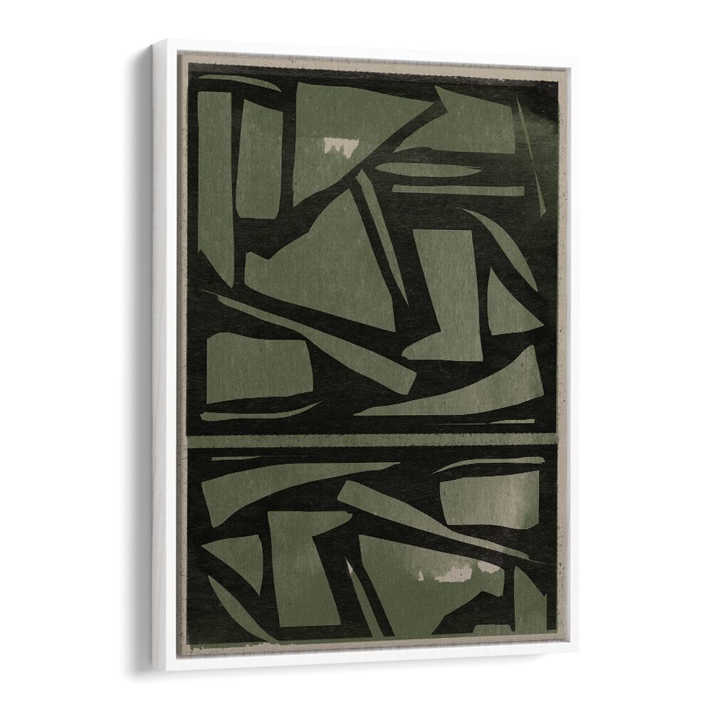 Elevate your decor with the GREEN AND BLACK PAPER CUT, ABSTRACT PAINTINGS featuring striking shapes and modern elegance.