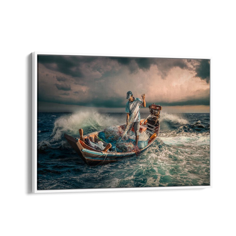 ABSTRACT painting - THAI FISHERMAN by Asianmonk