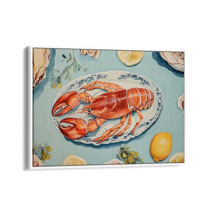 GOURMET LOBSTER FEAST, KITCHEN POSTERS showcase a vibrant lobster dish, perfect for seafood lovers' decor.