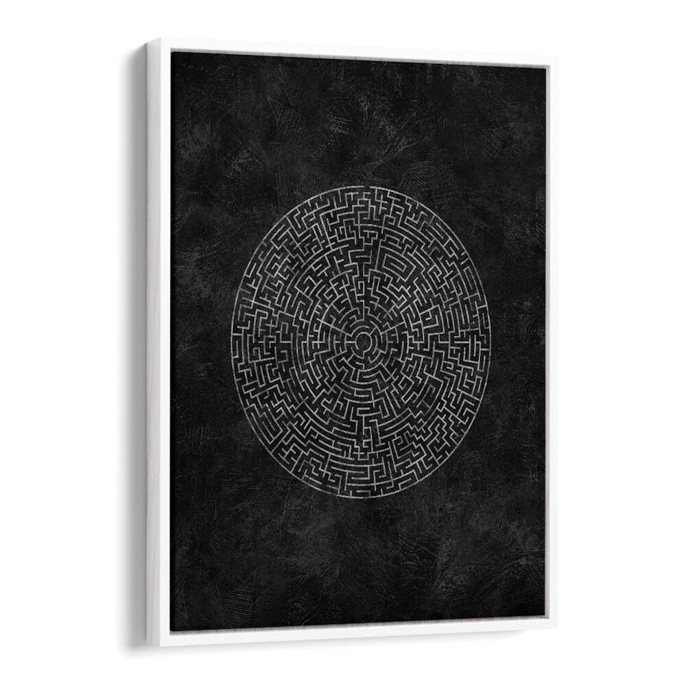 Elevate your decor with the CIRCULAR JOURNEY MAZE, GEOMETRIC ART PRINTS featuring intricate design and bold shapes.