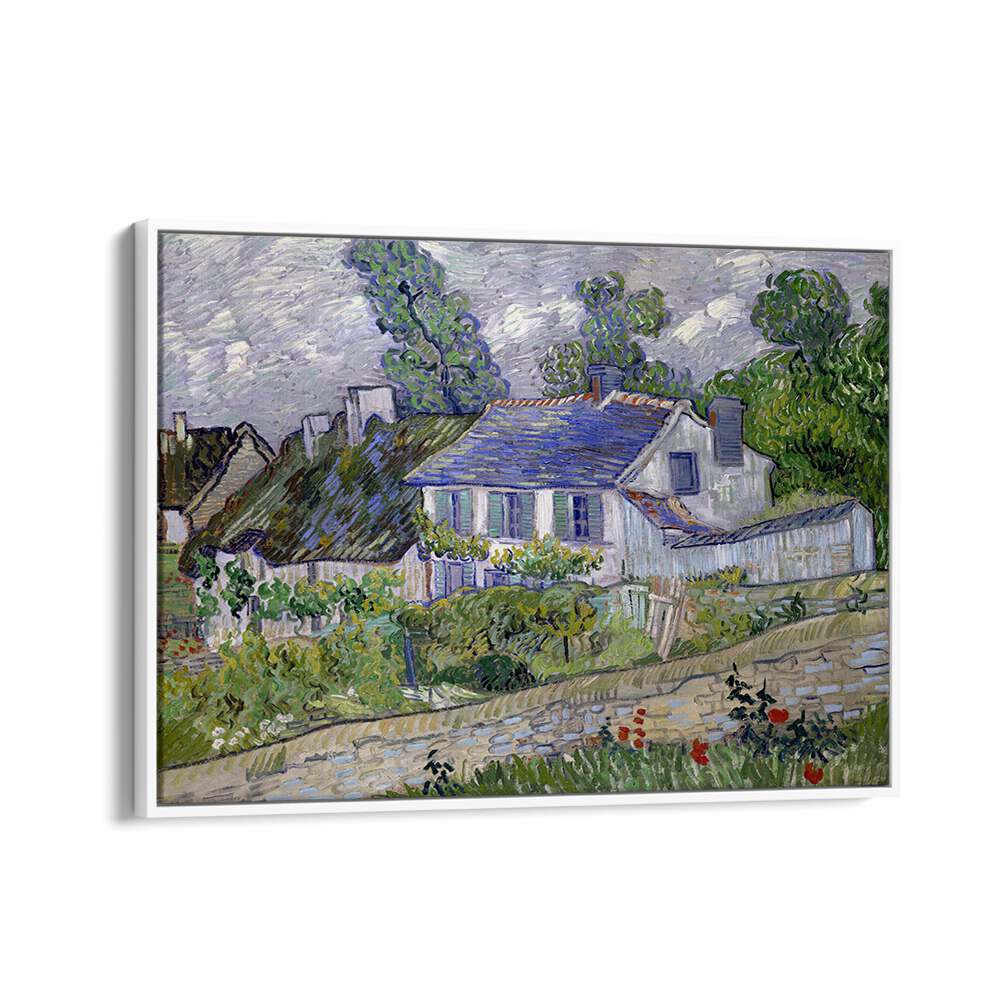 VAN GOGH'S HOUSES AT AUVERS (1890) LANDSCAPE PAINTING , VINTAGE PAINTINGS