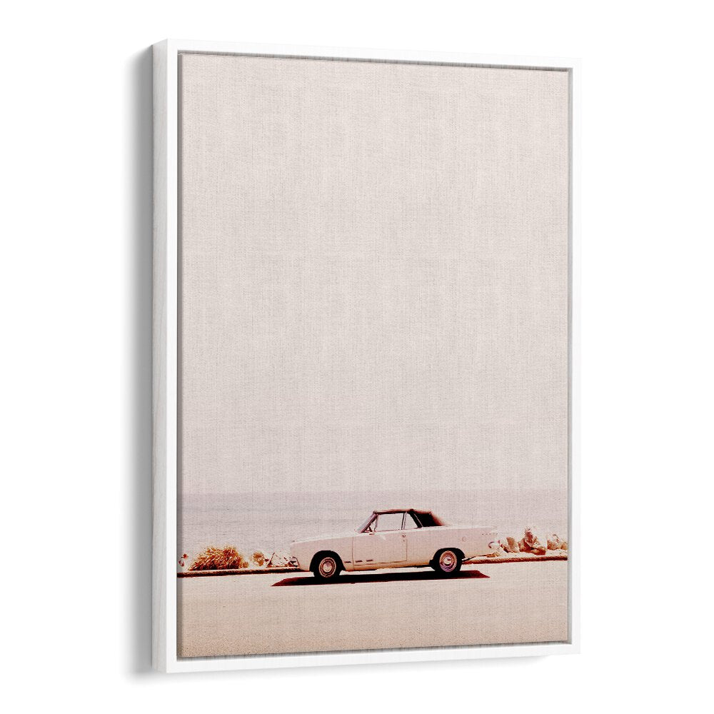 Stylish CALIFORNIA COAST, CAR POSTERS featuring a classic car against a serene coastal backdrop, perfect for any space.