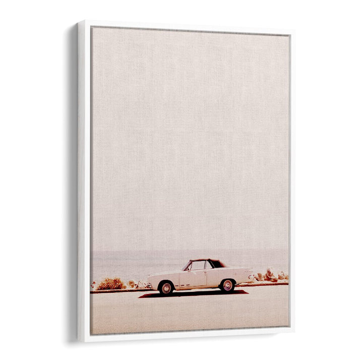 Stylish CALIFORNIA COAST, CAR POSTERS featuring a classic car against a serene coastal backdrop, perfect for any space.