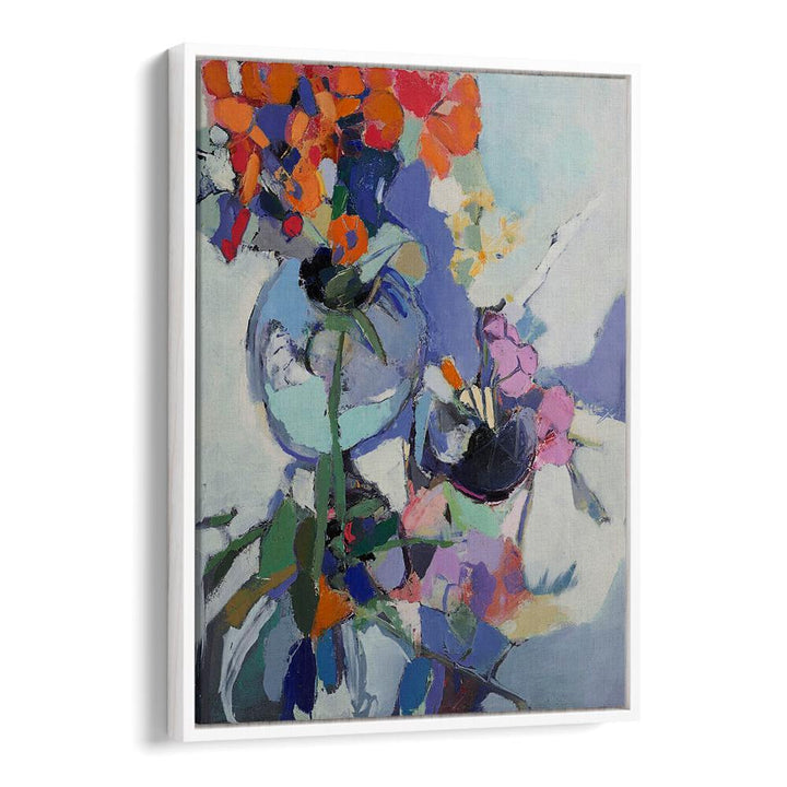 Vibrant ORANGE POPPIES, ABSTRACT PAINTINGS, enhance your home decor with this captivating floral artwork.