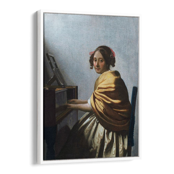 A YOUNG WOMAN SEATED AT THE VIRGINALS (CA. 1670–1672)   BY JOHANNES VERMEER, VINTAGE PAINTINGS