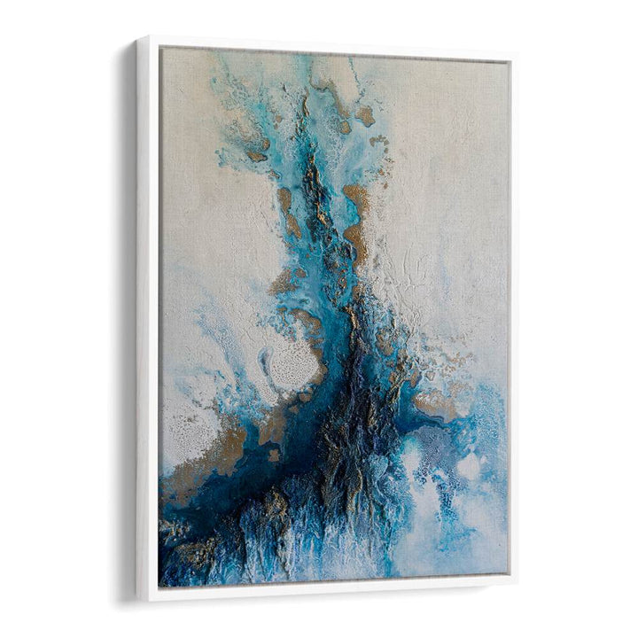 Mesmerizing COASTAL RELEASE, ABSTRACT PAINTINGS in vibrant blues and golds, perfect for transforming your space.