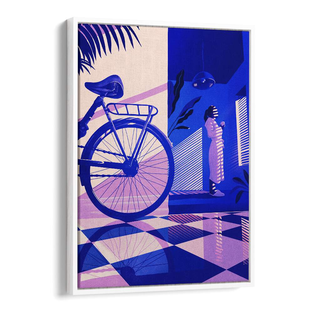 Stunning REFLECTION, SURREAL ART PRINTS featuring a bicycle and vibrant colors, perfect for modern living spaces.