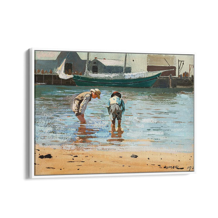 BOYS WADING (1873)  , VINTAGE PAINTINGS