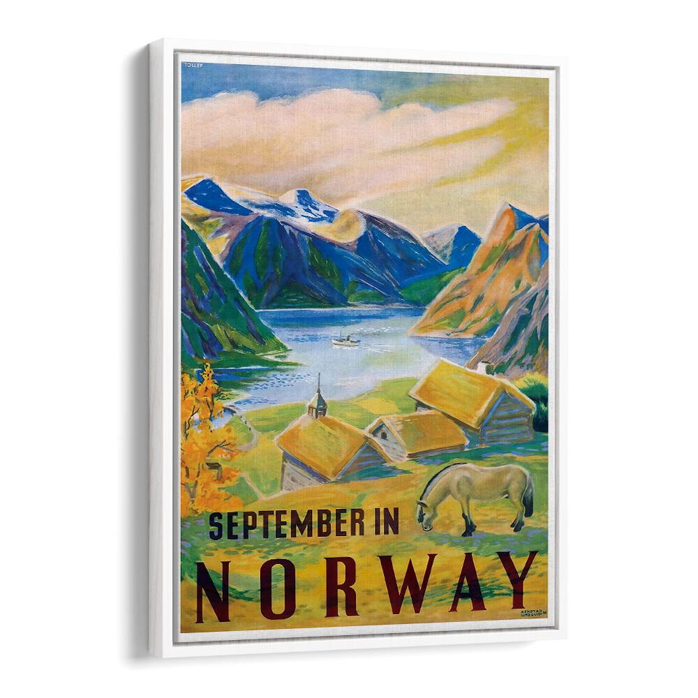 Stunning NORWAY, VINTAGE TRAVEL POSTERS featuring vibrant landscapes and charming architecture for your decor.