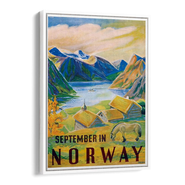 Stunning NORWAY, VINTAGE TRAVEL POSTERS featuring vibrant landscapes and charming architecture for your decor.