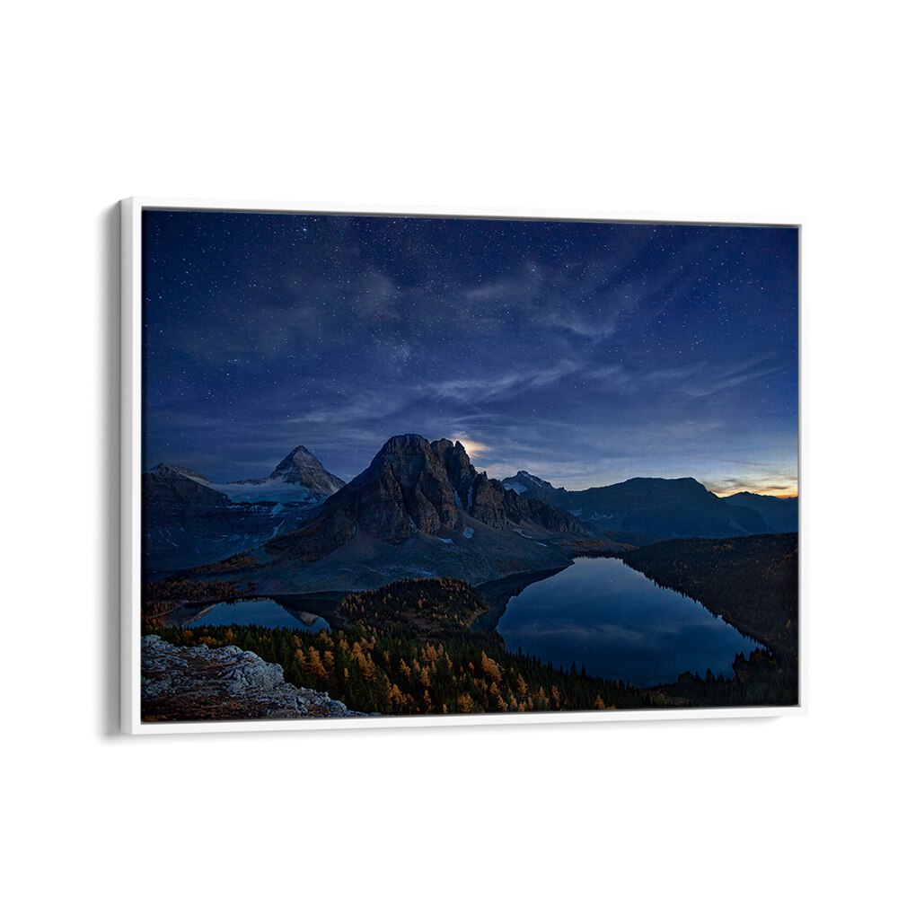 Breathtaking view of a starry night at Mount Assiniboine, perfect for STARRY NIGHT AT MOUNT ASSINIBOINE, PHOTOGRAPHY PRINTS.