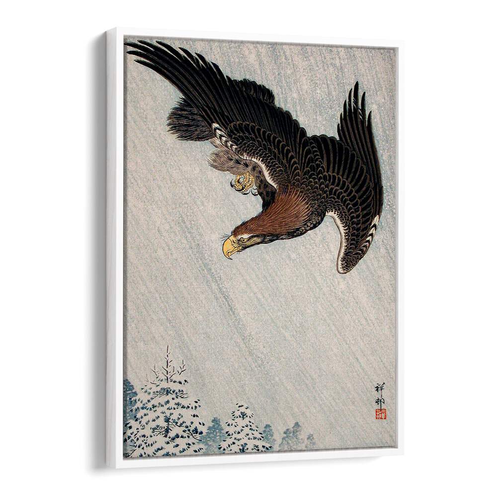 EAGLE FLYING IN SNOW (1933) , JAPANESE PAINTINGS , JAPANESE ART PRINTS