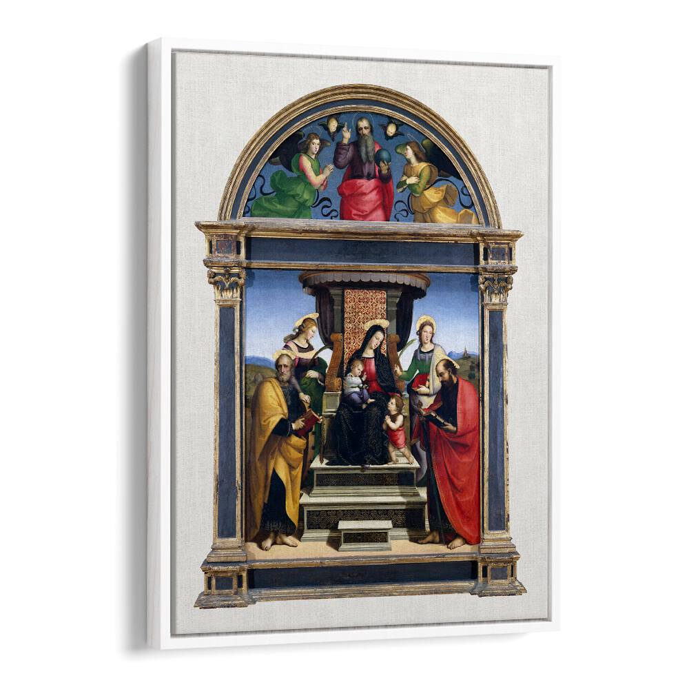 MADONNA AND CHILD ENTHRONED WITH SAINTS (1503-1505) BY RAPHAEL RAFFAELLO , VINTAGE PAINTINGS