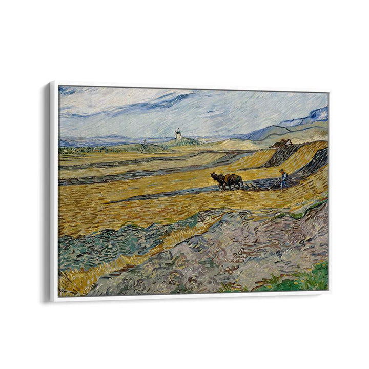 VINCENT VAN GOGH - ENCLOSED FIELD WITH PLOUGHMAN ,  VINTAGE PAINTINGS