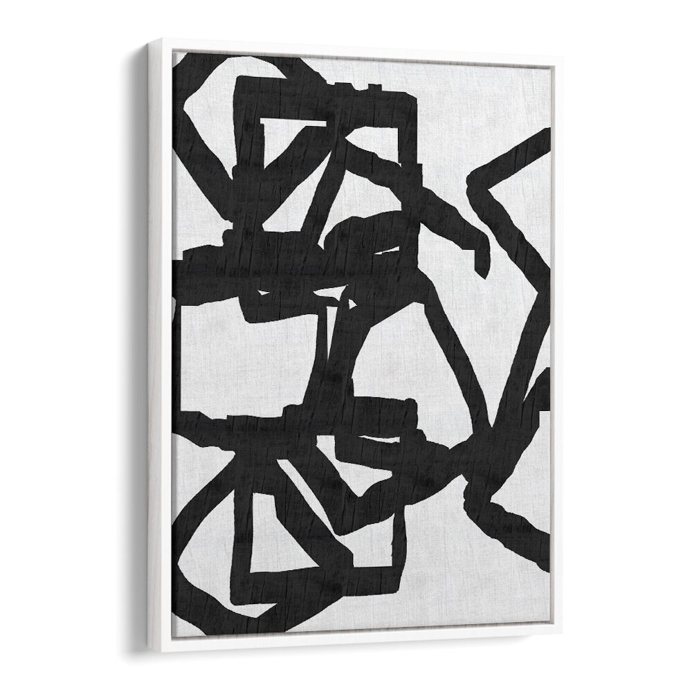 Transform your space with NOIR AND INKY 1, PATTERN ART PRINTS, showcasing striking abstract geometry and design.