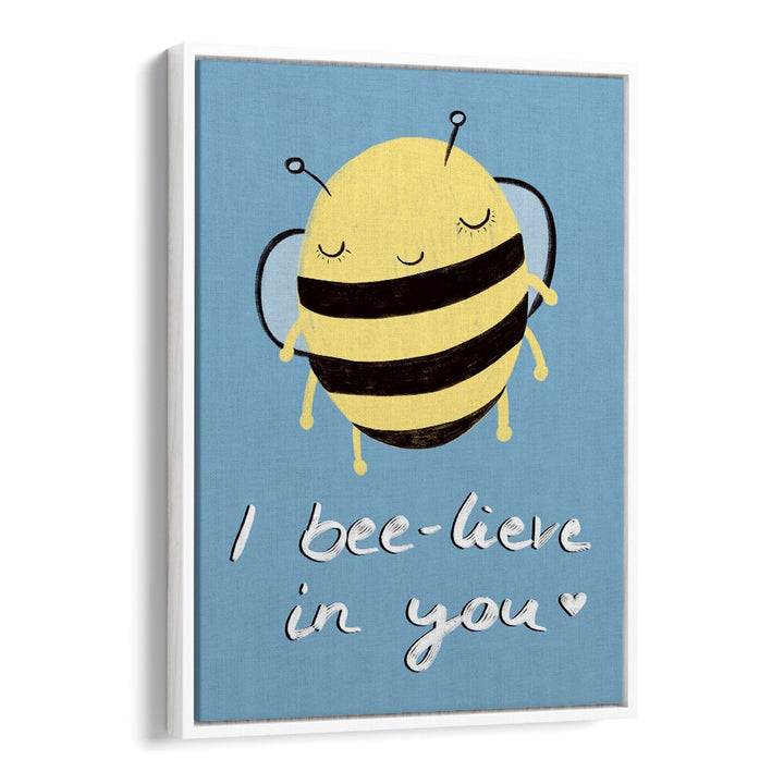 Bright and cheerful I BEE-LIVE IN YOU, KIDS ROOM PAINTINGS showcase a supportive bee design to inspire positivity.