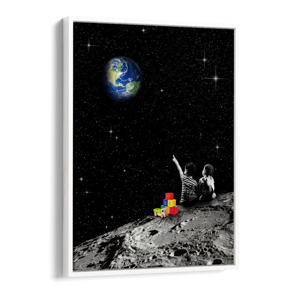 TOGETHER FROM THE MOON BY DIKHOTOMY , SURREAL ART PRINTS , SURREALISM