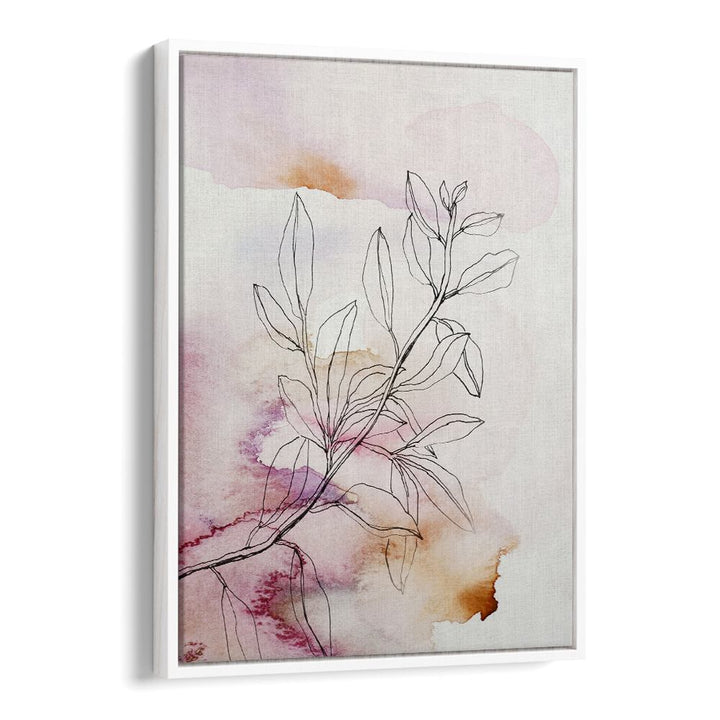 Elegant WHISPER PETALS III, FLORAL FLOWER PAINTINGS featuring delicate line art and soft watercolor tones.