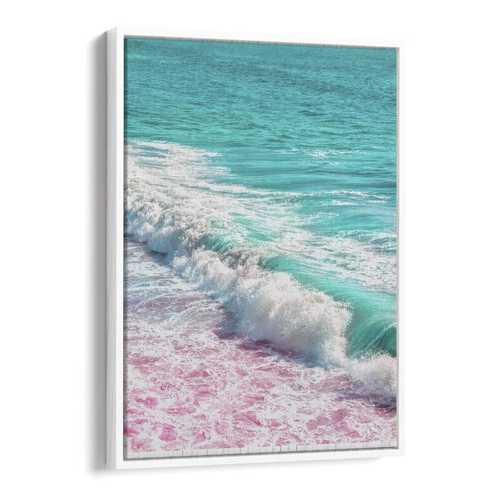 surreal painting - WAVES CRASHING IN PINK AND BLUE by Asianmonk