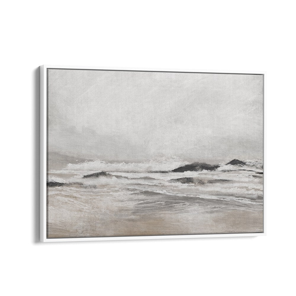 Stunning SEPTEMBER COAST, ABSTRACT PAINTINGS featuring serene coastal landscapes in soft, soothing hues.