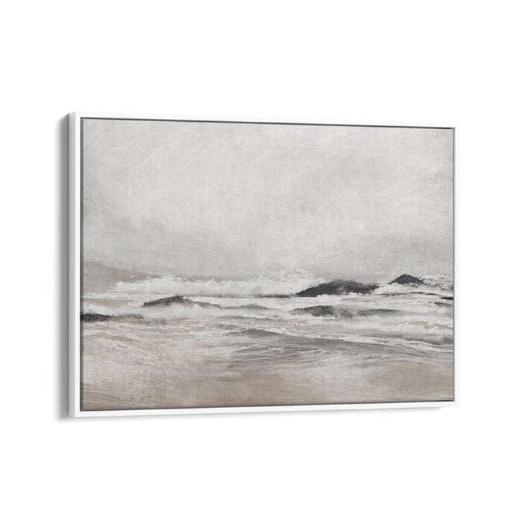 Stunning SEPTEMBER COAST, ABSTRACT PAINTINGS featuring serene coastal landscapes in soft, soothing hues.